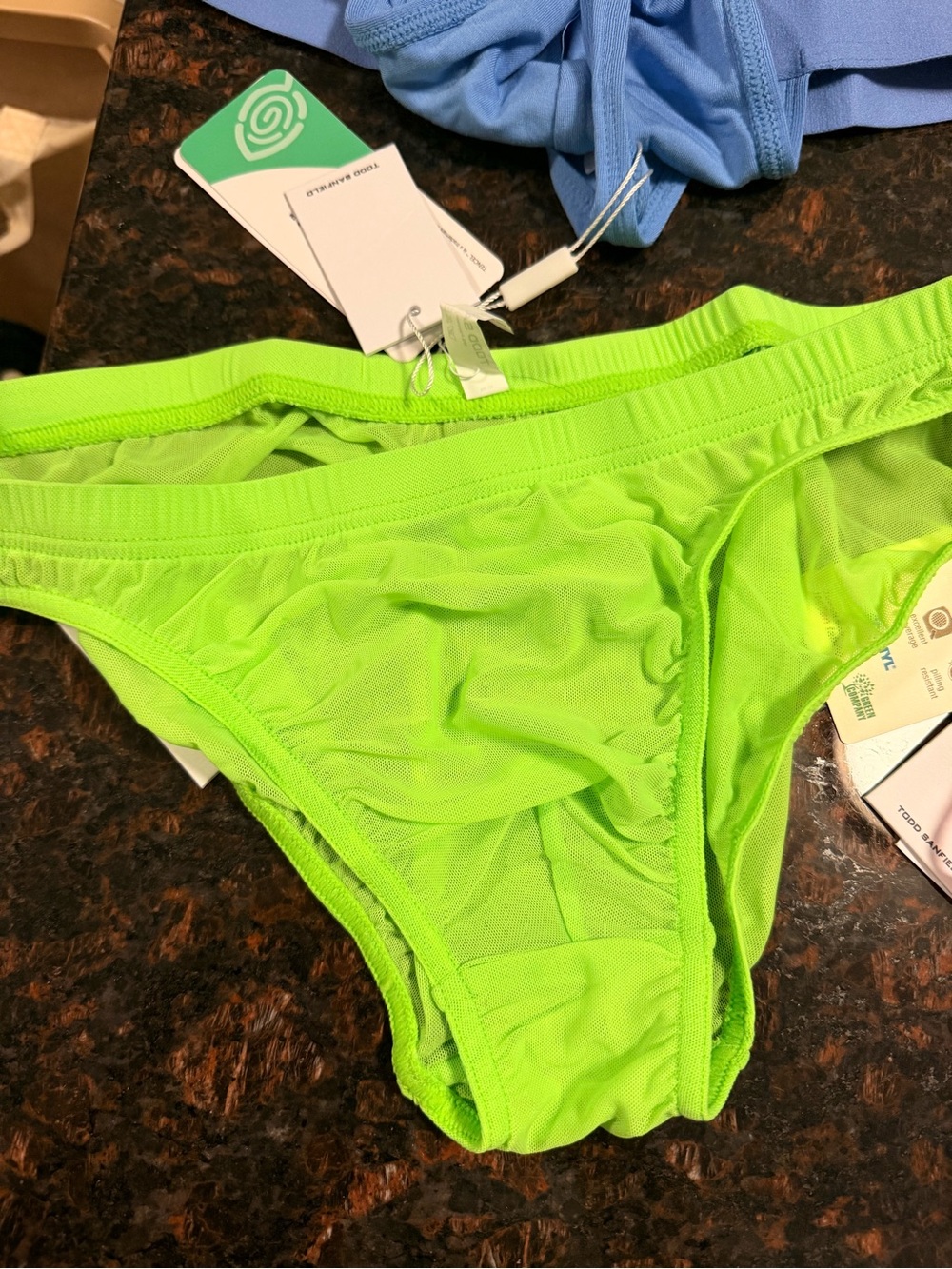 Men's Bright Green Mesh Briefs